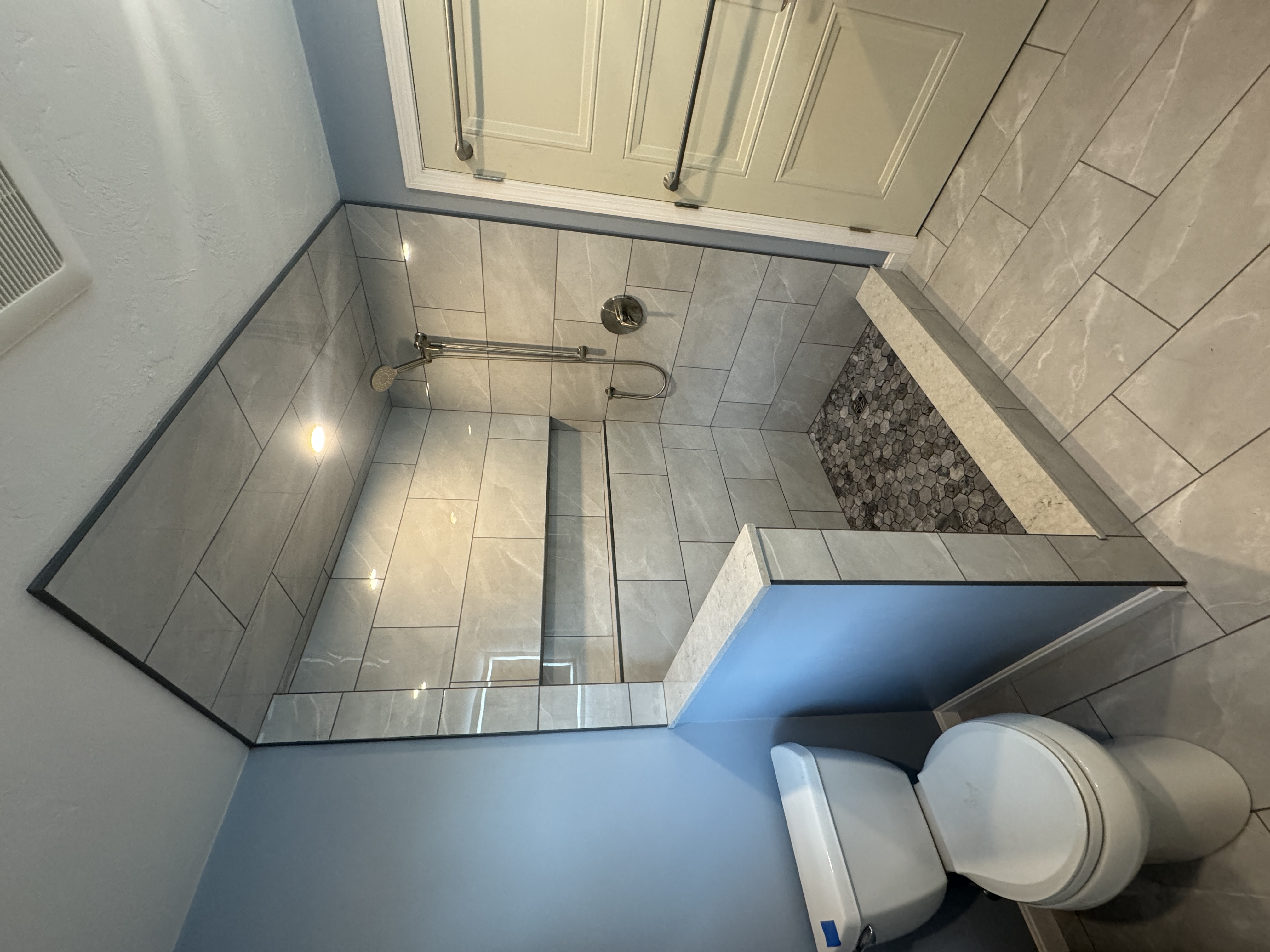 Modern bathroom renovation with upgraded fixtures